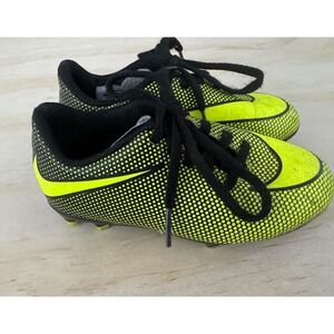 Nike Bravata II FG Kids Soccer Cleats Volt Yellow Black Toddler Size 10C